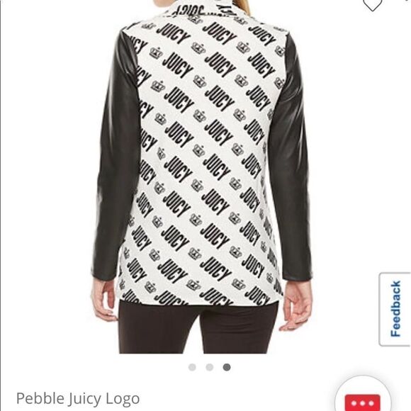 NWOT juicy couture terry leather wrap cardigan jacket blouse top wrap shawl logo - Picture 4 of 5